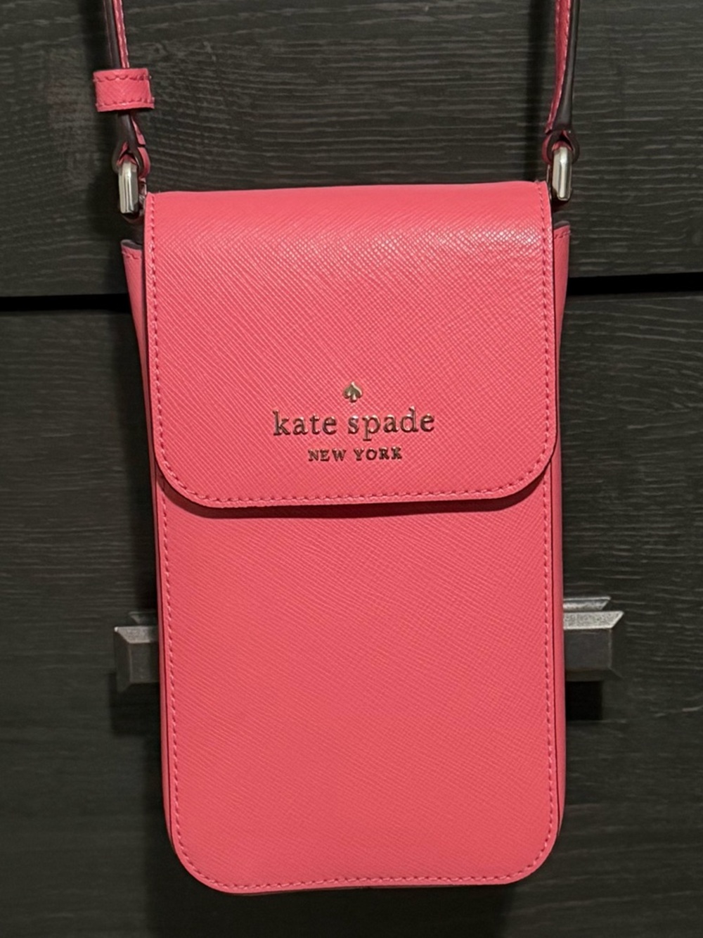 kate spade bright red saffiano crossbody phone pouch